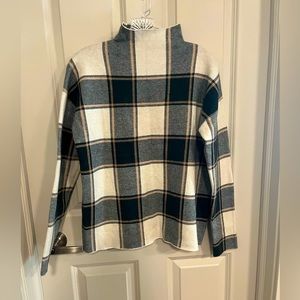 Plaid mock neck sweater
